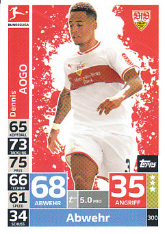 Dennis Aogo VfB Stuttgart 2018/19 Topps MA Bundesliga #300